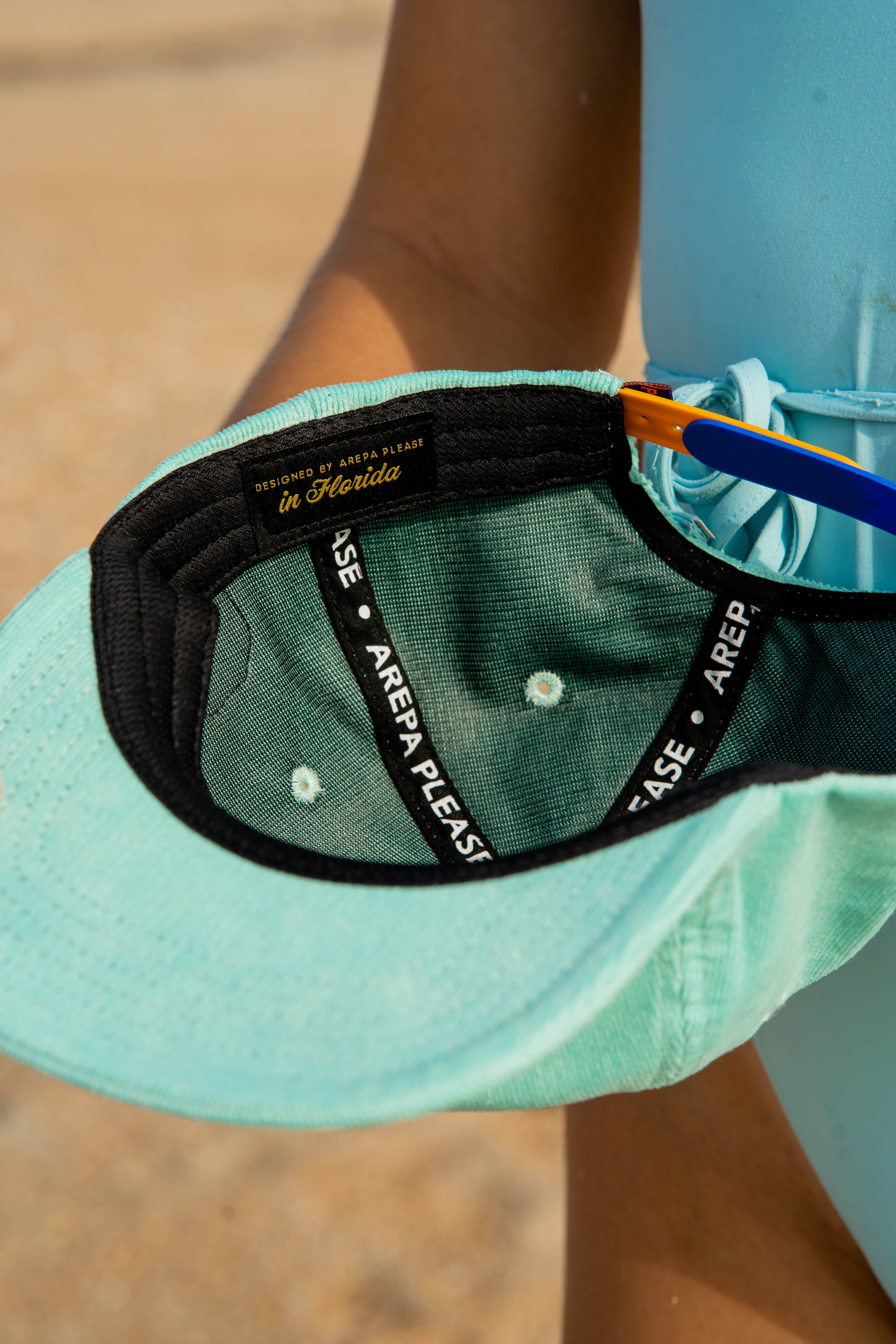 Caribbean blue hat