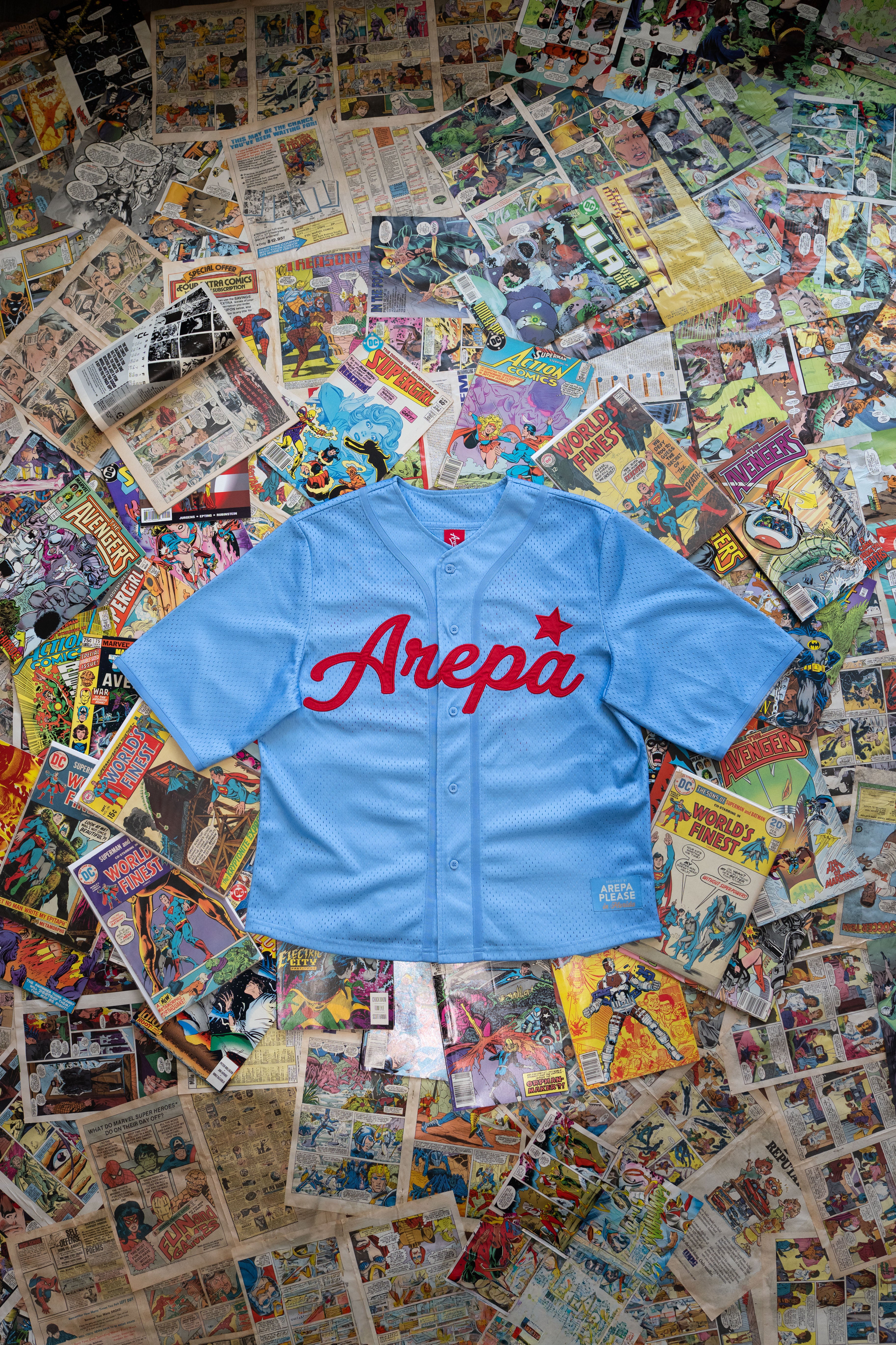 World Champion Baseball Shirt Blue - Arepa Drip