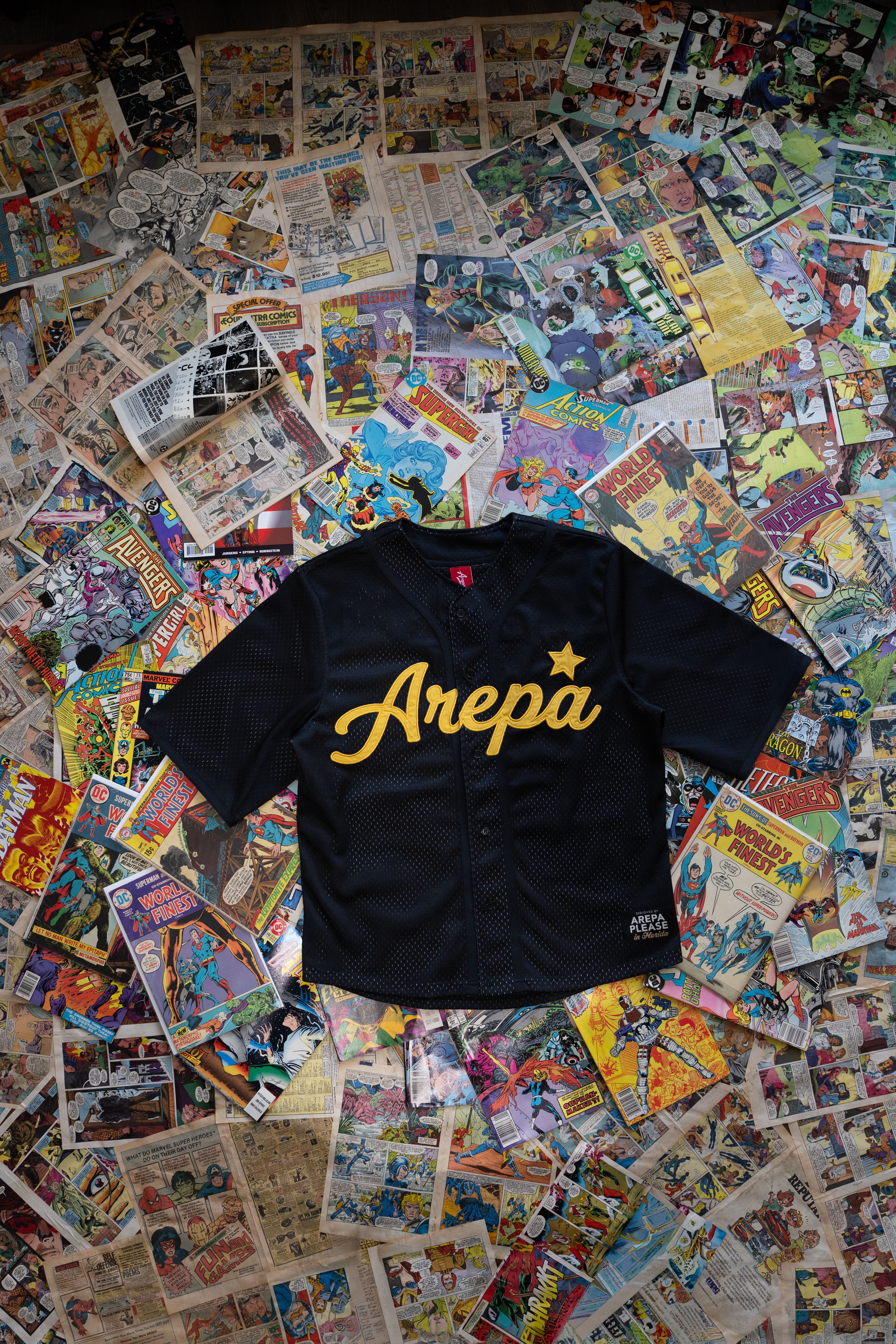 World Champion Baseball Shirt Black - Arepa Drip