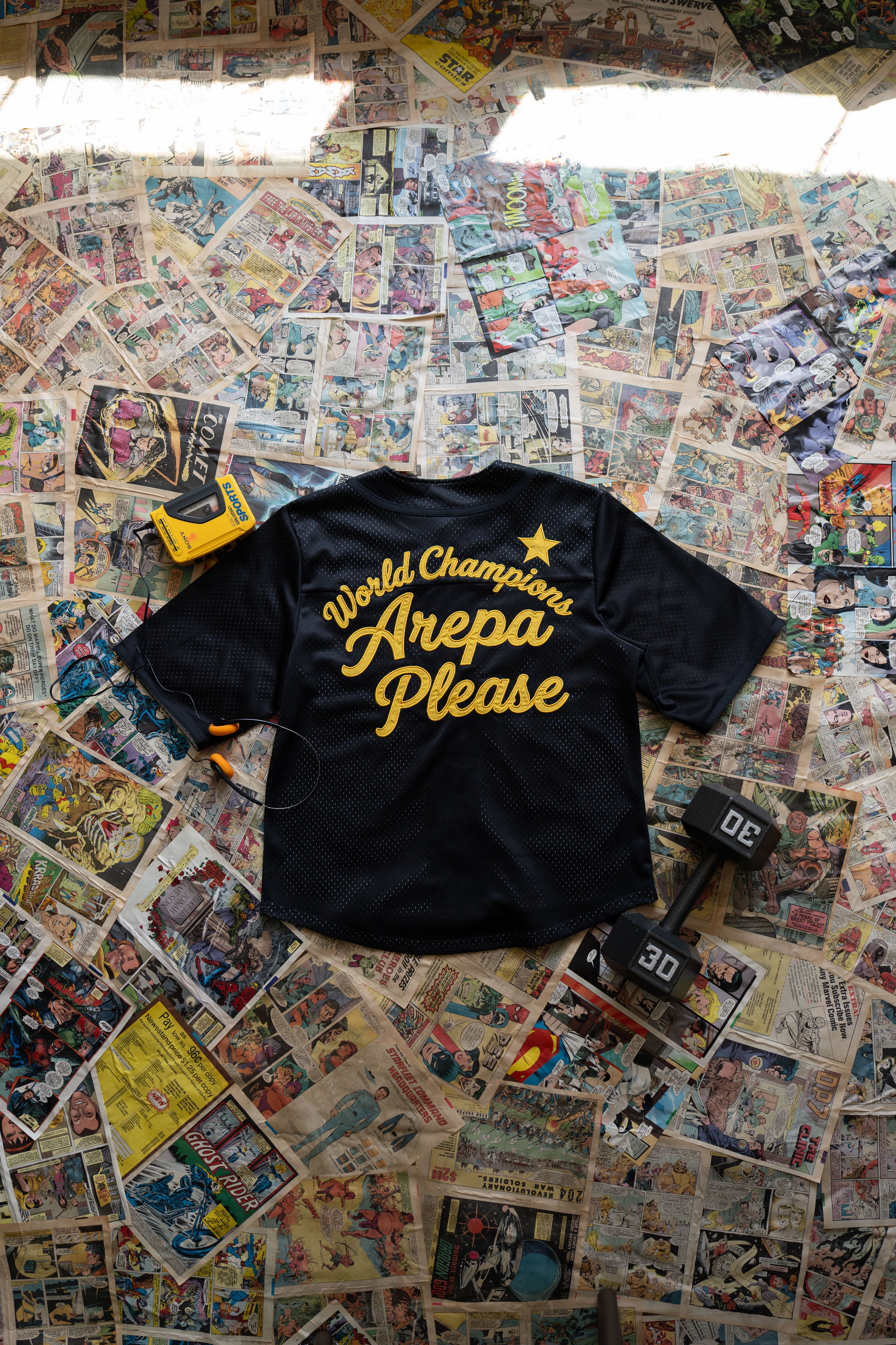 World Champion Baseball Shirt Black back - Arepa Drip